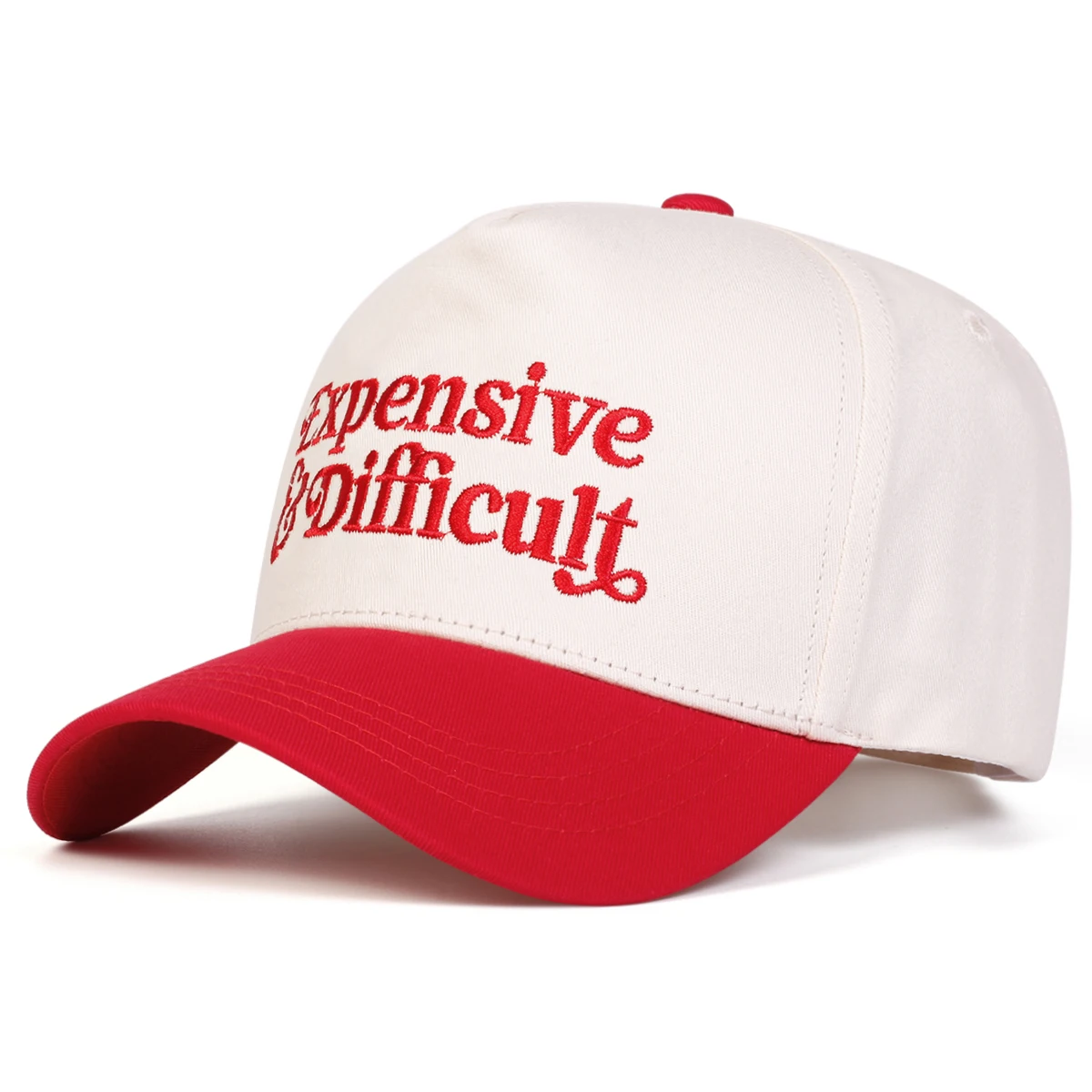 Unisex EXPENSIVE DIFFICULT Baseballkappen mit Buchstabenstickerei, Frühling und Herbst, für den Außenbereich, verstellbare Freizeithüte, Sonnenschutzhut, Sportkappe – Detail 4