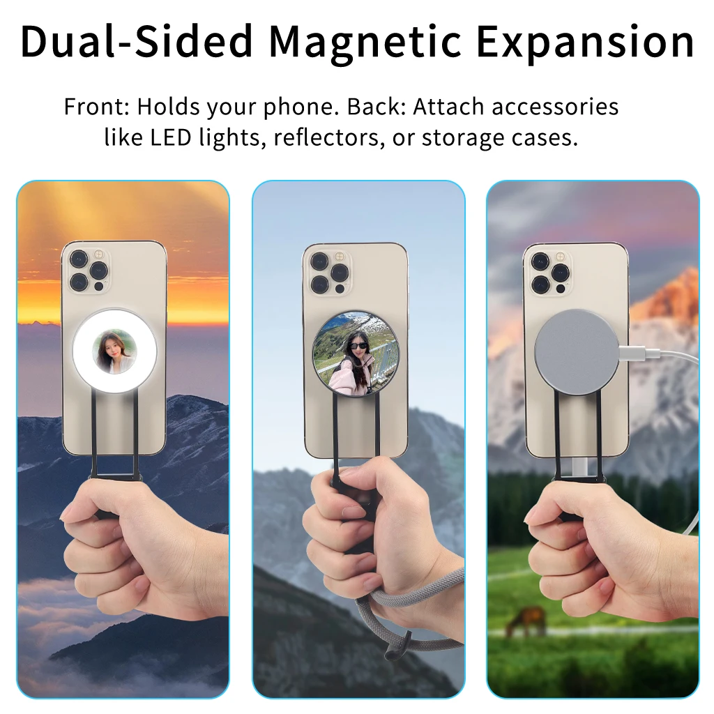 Magsafe Handy-Stativ: Doppelseitiger magnetischer Handyhalter für iPhone 17, 16, 15 – Ideal für Outdoor, Reisen, Vlogs und Live-Streaming – Detail 12
