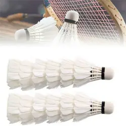 3/6/12Pcs White Goose Feather Badminton Shuttlecock Stable Durable Badminton Trainer Accessories Professional Badminton Balls