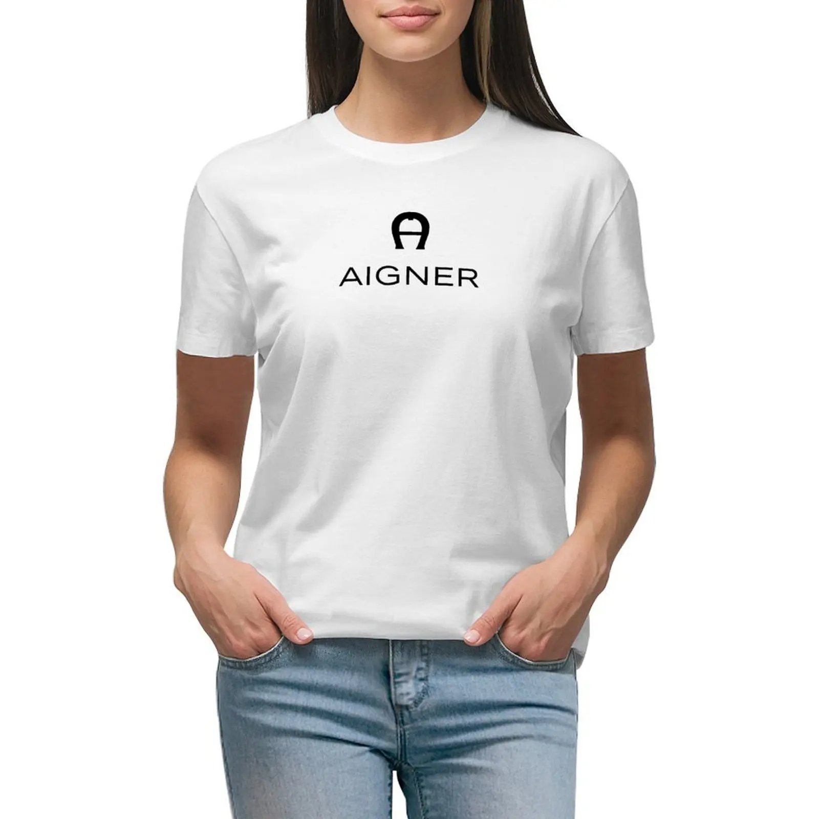 

logo Aigner lambang A T-shirt cute tops lady clothes t shirts for Womens