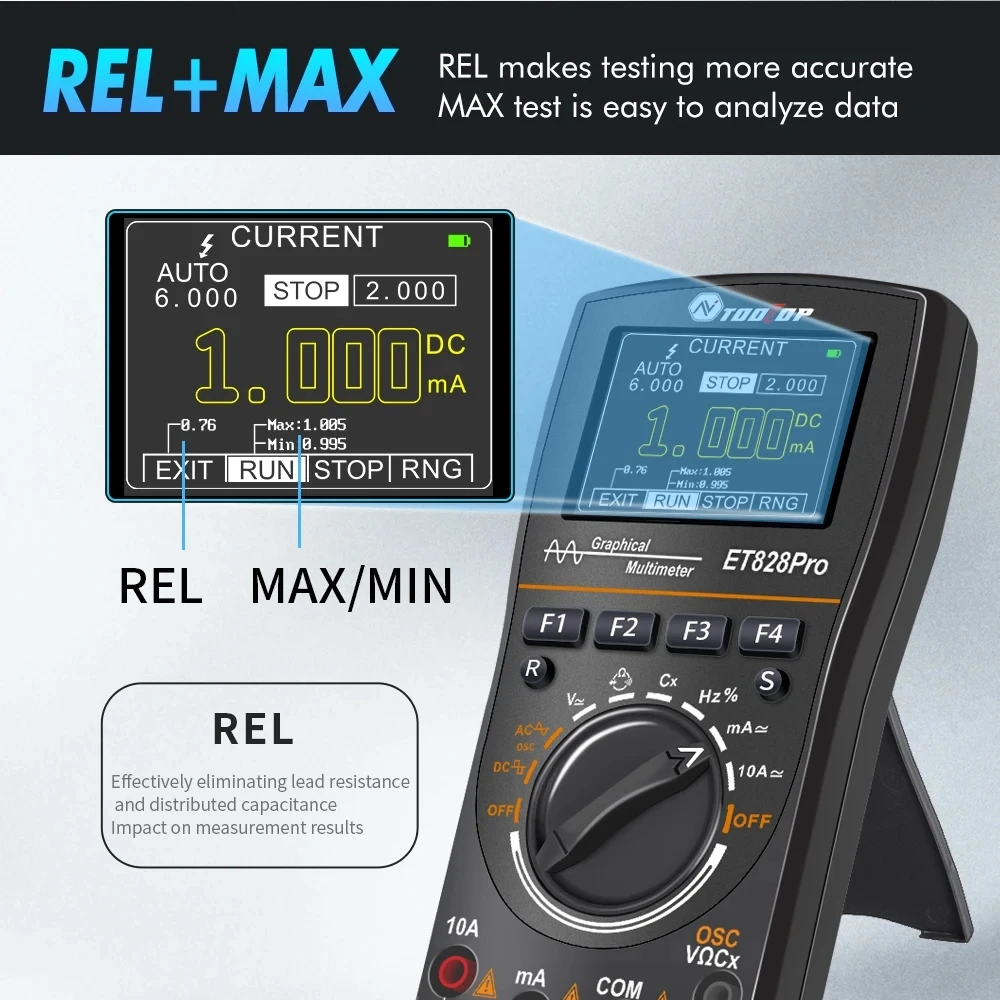 TOOLTOP ET828 Pro 50Msp/s Handheld Digital Oscilloscope Multimeter - Image 3
