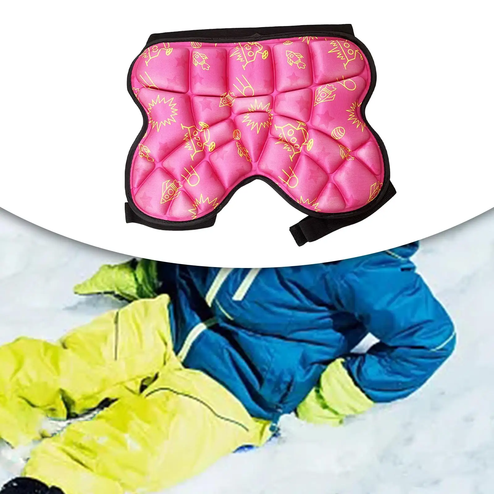 Kids Sponge Skid Hip Pad Butt Pads Ski Protective Hip Pad Padded Knee Shorts Adjustable for Skateboard Snowboarding