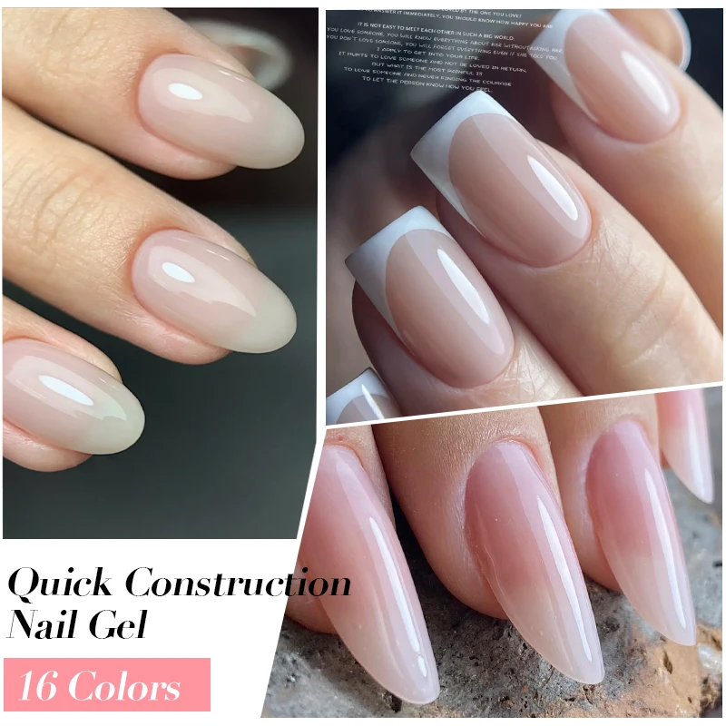 BORN PRETTY Quick Building Gel Nail Polish Extension Milky White Nude Pink Self Leveling Gel Constructruction Soak Off Hard Gel 4