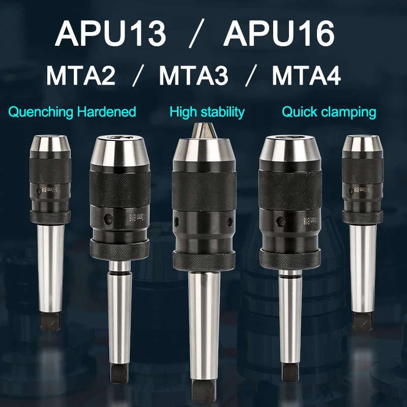 XCAN Werkzeughalter Selbstspannendes Bohrfutter MTA2 MTA3 MTA4 APU13 APU16 Automatisches schlüsselloses Morsebohrfutter CNC-Bohrmaschine – Detail 9