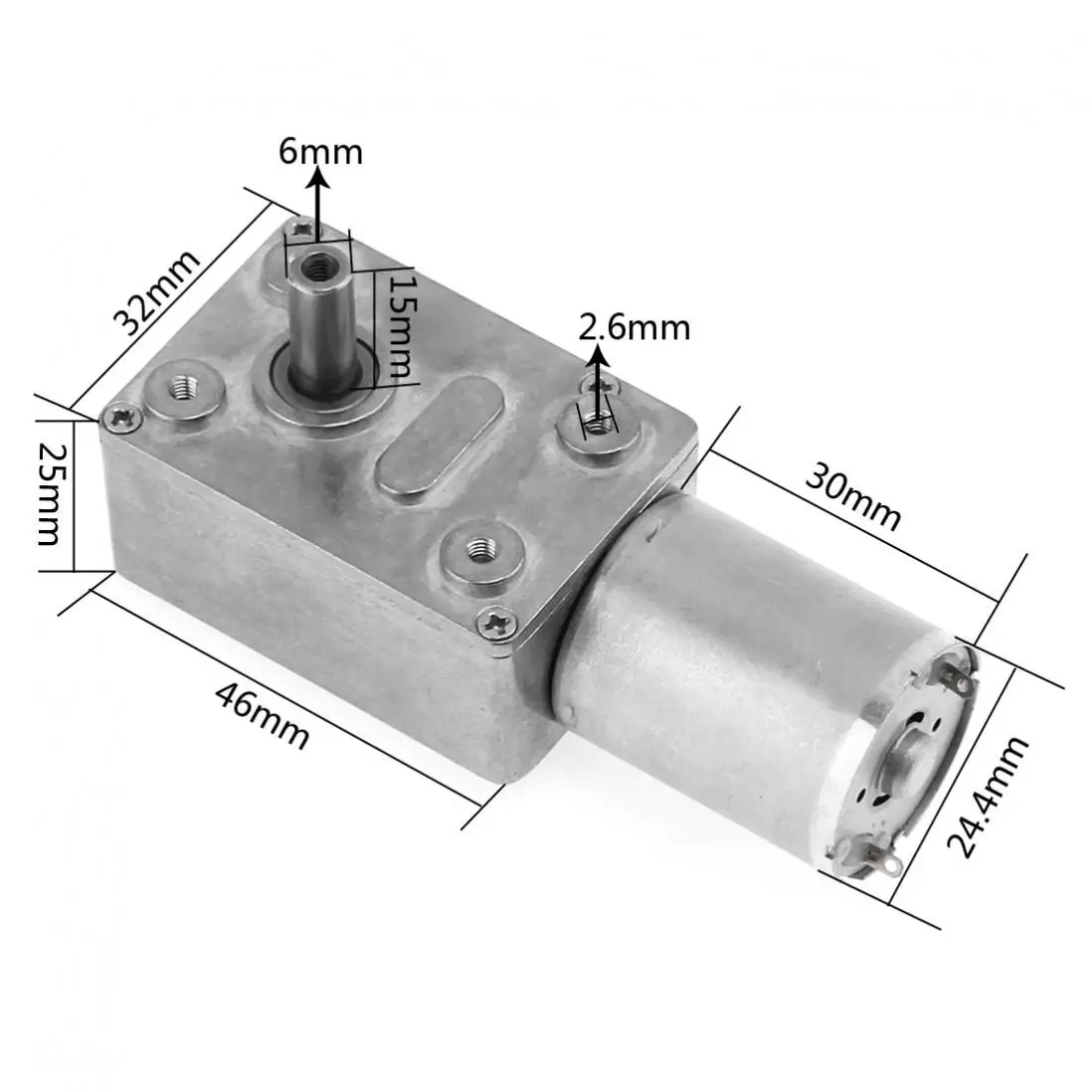 O motor 12v 10rpm da c.c. reduz o motor da velocidade com o sem-fim alto do turbocompressor do torque alinhado e m3