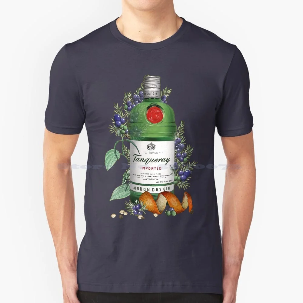 Tanqueray Art T Shirt 100% Cotone Tee Tanqueray Bartender Bartending Beverage Gin Tonic Cocktail Bombay Bere London Gin Dry