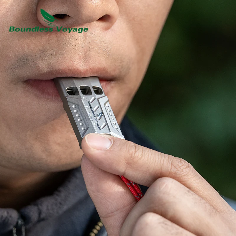 Boundless Voyage Titanium Whistle Emergency Survival Safety Whistles with Lanyard Loud for Outdoor Camping Coaches Training survival whistle sport whistle sports whistle metal whistle