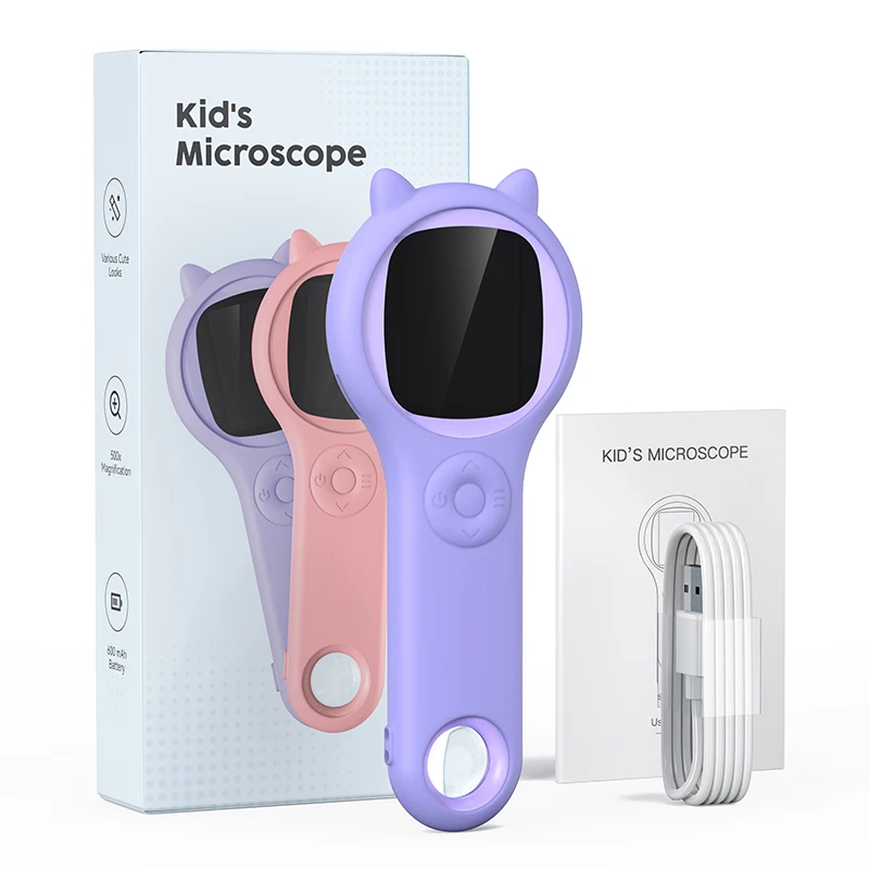 Lot De 200 Microscopes Numériques Portables Pour Enfants – Écran De 5,1 Cm, Mini Microscope De Poche Portable Rechargeable Avec 3 Niveaux De Luminosité Réglables, Cadeau Scientifique Pour Enfants De 3