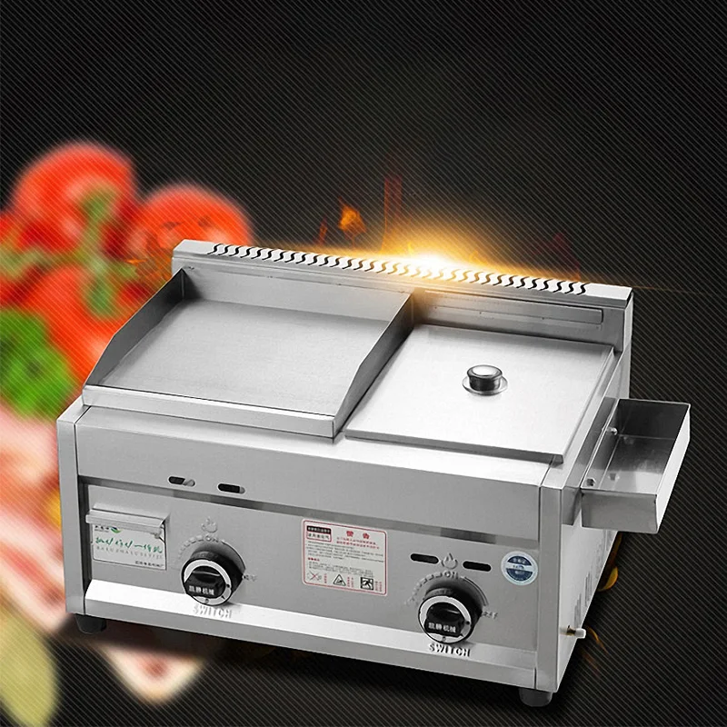 Gas Grill Deep Fryer Machine Commercial Teppanyaki Equipment Grill Squid Fryer Oden Cooking Machine 4