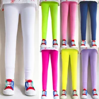 Girls Clothes Spring Leggings 2024 New Kids Pants Girls Milk Silk Slim Tight Pants Summer Candy Color Korean Children's Pants 1