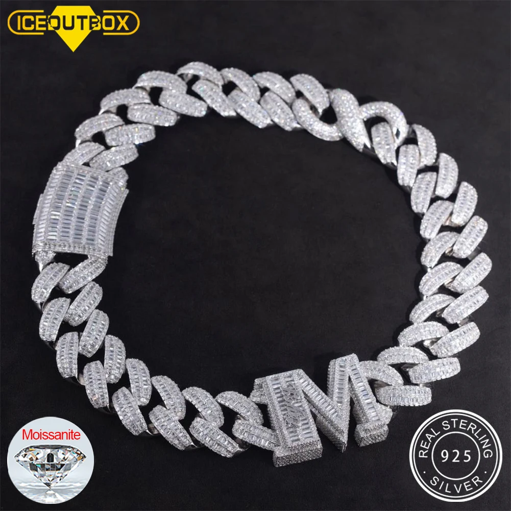 Heavyweight Baguette Custom Letter Cuban Chain 925 Sterling