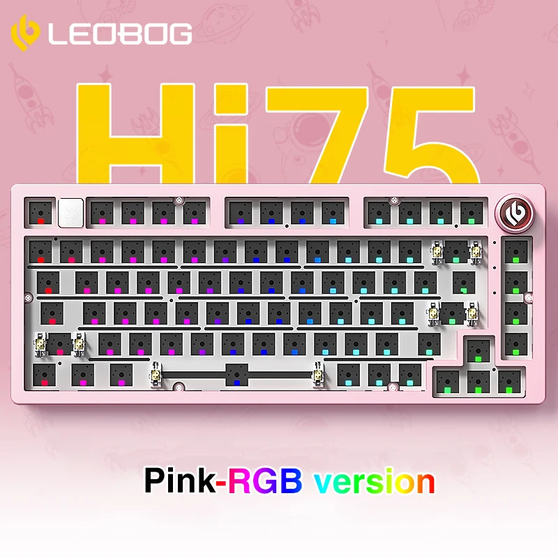 AGAR ベアボーンキーボード完成品 LEOBOG Hi75 75% カスタムベアボーンキーボード有線アルミ