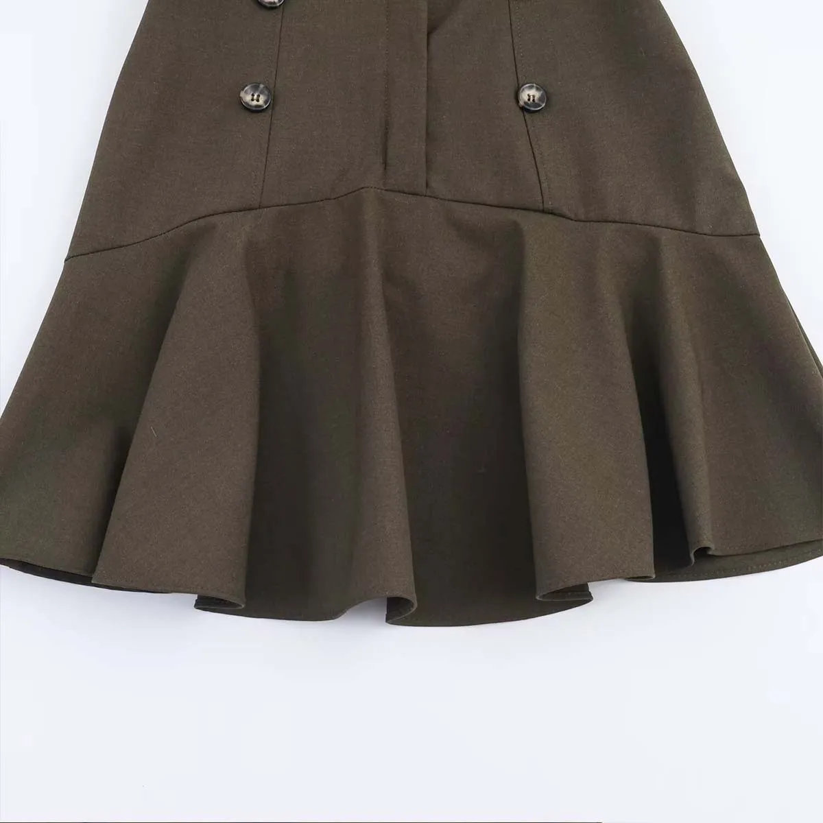 Women Fashion With Shoulder Pads Short Dress 2025 Summer New Sleeveless Double-Breasted Mini Dress Holiday Casual Dresses