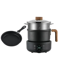 220V Multifunction  Cookers Kitchen Frying Pan Steamer Non-stick Pan Dormitory Smart Split  Hot Pot EU Plug 1