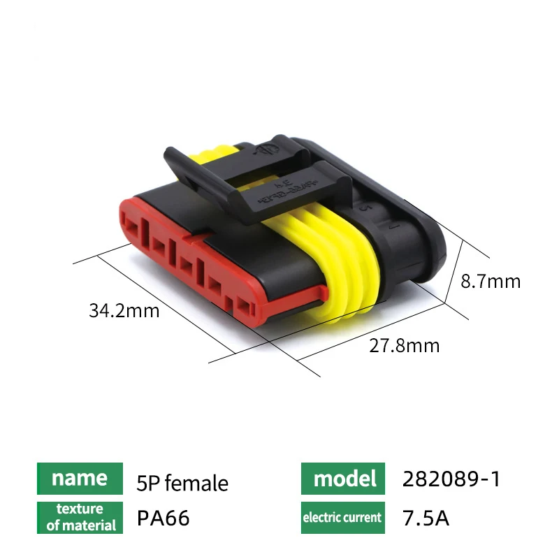 5Pin Waterproof AMP Auto Connector 18AWG M/F 1.5mm Term Quick Disconnect for Car Truck VehicleDJ7051-1.5-11/21 282089-1/282107-1 T&I Online Store