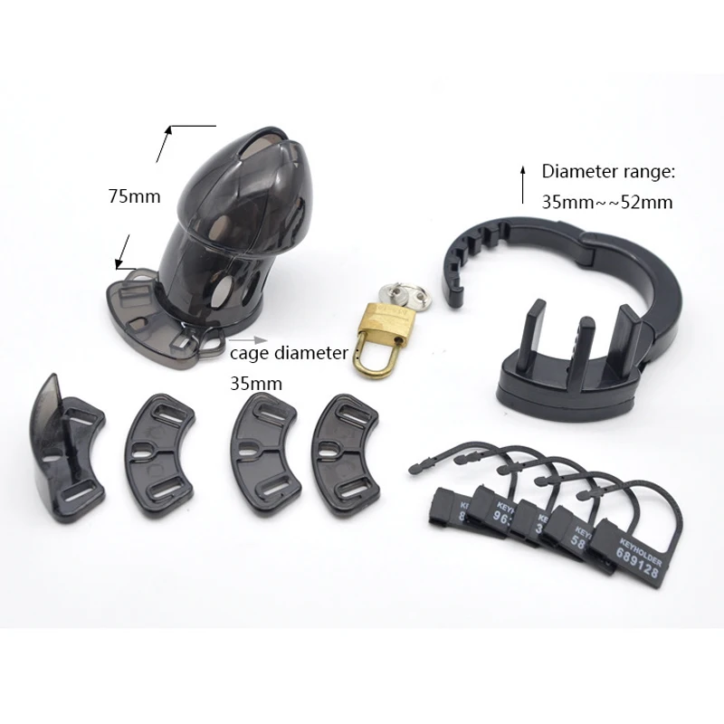 Male Chastity Cage Device With Adjustable Brass Lock For Men_voghion.com