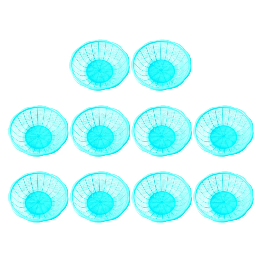 

10 Pcs Plastic Rice Bowl Fruit Basket Washing Draining Filter Multipurpose Basin Creative