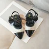 Children Leather Shoes for Girls 2024 Autumn New Fashion Comfortable Elegant Beading Bowtie Soft Sole Wedding Princess Shoes 6