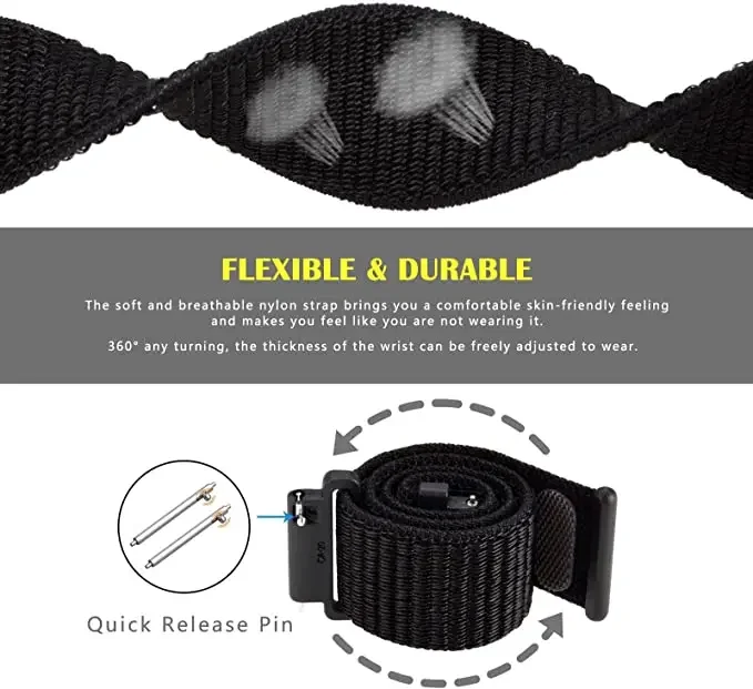 Woven Nylon Loop Strap - 20mm/22mm Sport Bracelet Watchband