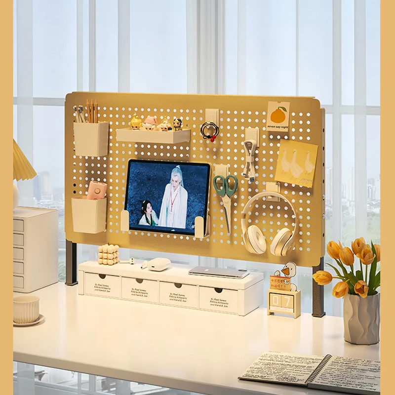 Computer desk desk storage shelf Table Hole Board Bookcase Desk Dormitory Vertical Shelf Storage Display Shelf Computer Table Partition Storage Rack