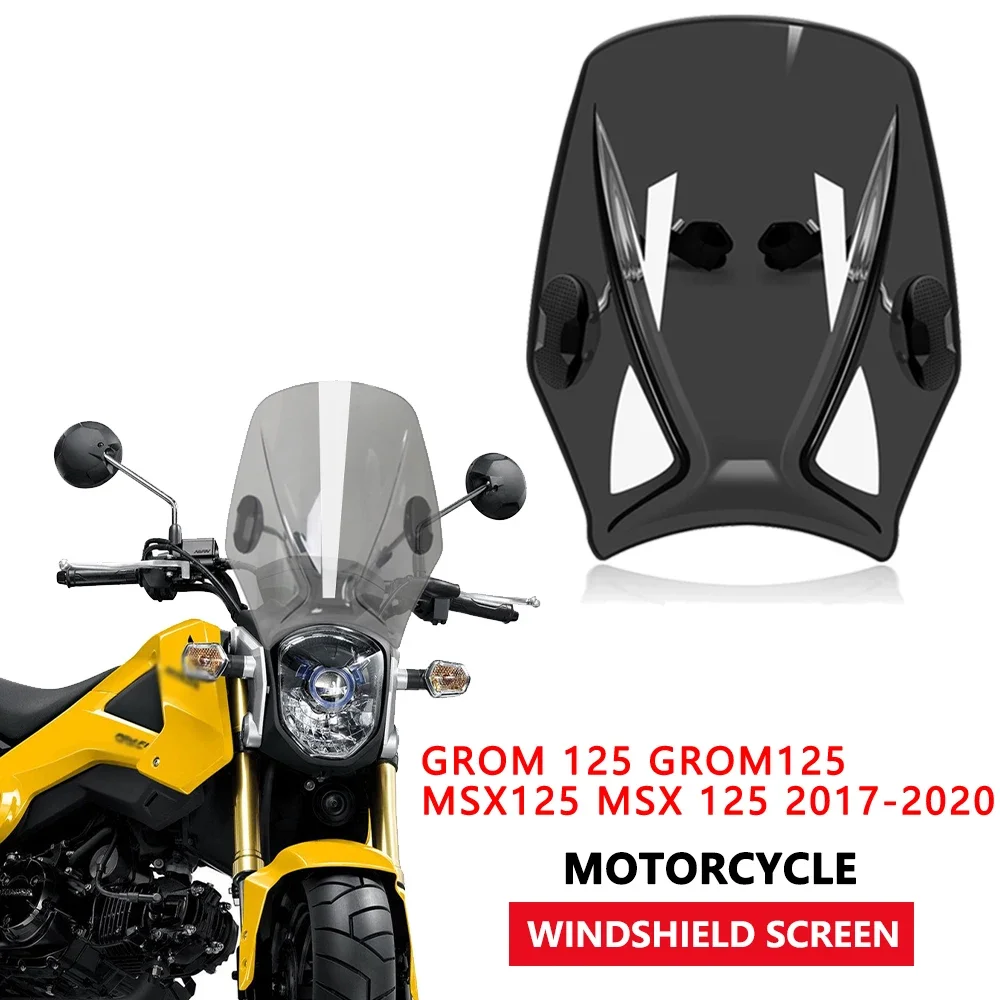For GROM 125 GROM125 MSX125 MSX 125  Wind Deflector New Universal Motorcycle Windscreen Windshield Covers Screen Motorb_voghion.com