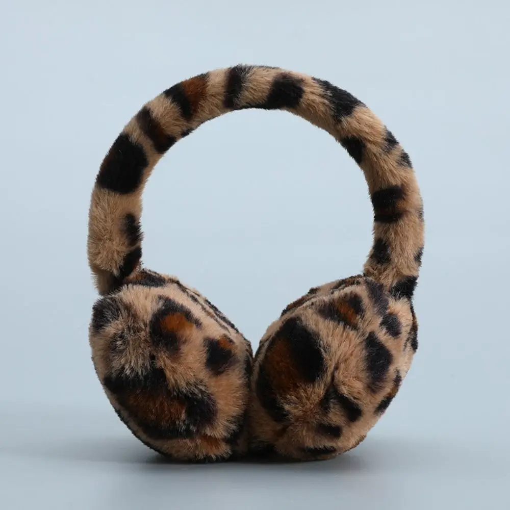 Plush Ear Warmer Winter Soft Ear Cover Outdoor Foldable Earmuffs Women Men Earflap Fashion Leopard Print Ear-Muffs 4 Colors warm earmuffs,fur earmuffs