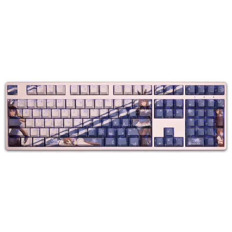 Desenhos Animados Anime Gaming Key Caps Pbt Backlit Keycaps Pretty Derby Admire Vega Ansi 61 87 104 108 Chaves Set - Imagem 2
