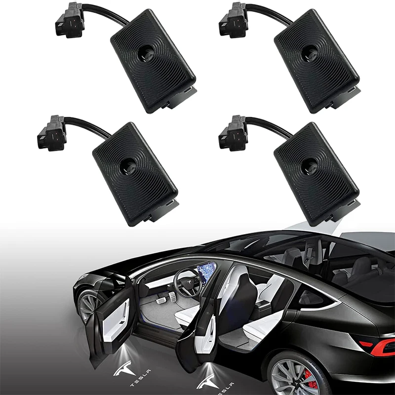 

Never Fade Puddle Lights Logo Projector Door Courtesy Step Light Accessories Led Ghost Shadow Lights for Tesla Model 3/S/X/Y