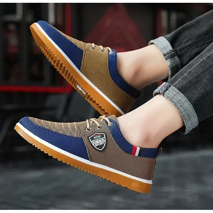 Men's casual shoes Vulcanized Work loafers Mesh Lightweight Man sports shoes Canvas Shoes for Men zapatos para hombres2025 2
