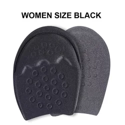 Comfort Cushion Half Insoles for Shoes - Non-Slip Forefoot Pads for Pain Relief and Shoe Size Adjustment (Women Black Round)