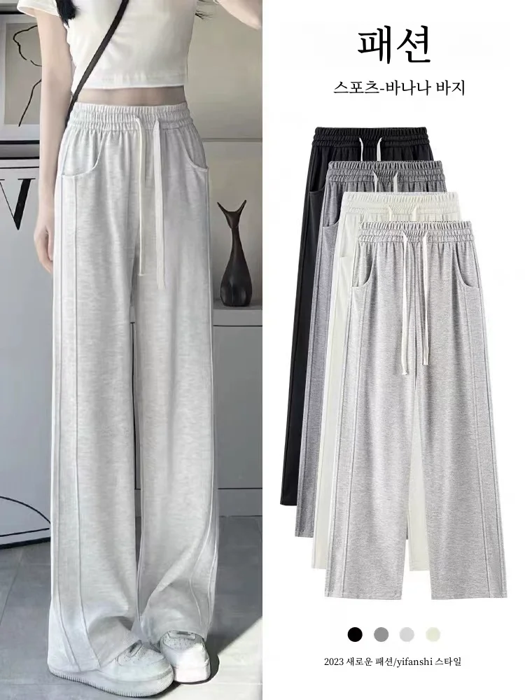 레트로 루즈 Y2k 코튼 린넨 하렘 하이 웨이스트 탄성 발목 길이 바지 여성용, 신제품 여름 하라주쿠 캐주얼 바지 