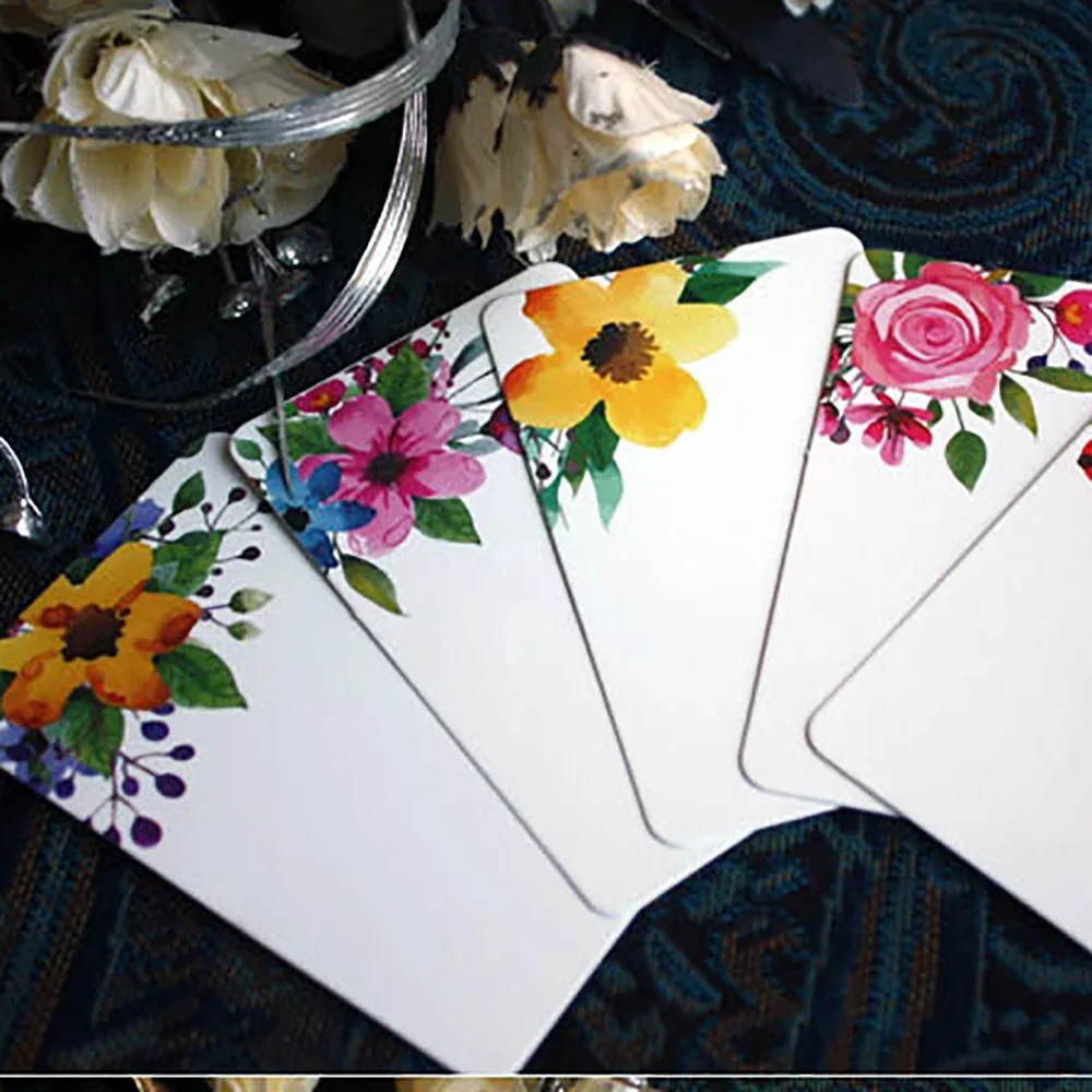40/50pcs Greeting Cards Handmade Flower Message Scrapbook Paper Card DIY Greeting Cards Postcards Party Wedding Invitation custom cards mini greeting cards
