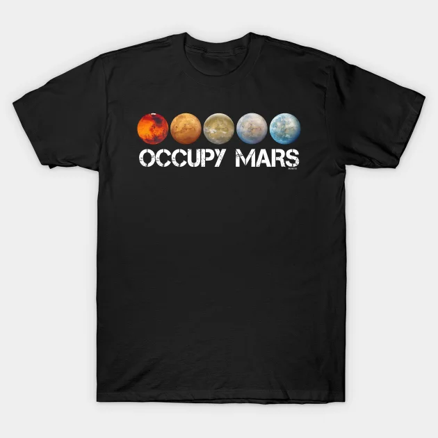 2022 Uomo Estate Black Street Fashion Hip Hop Occupa Mars Terraform Spacex T-Shirt T-Shirt In Cotone Magliette A Maniche Corte