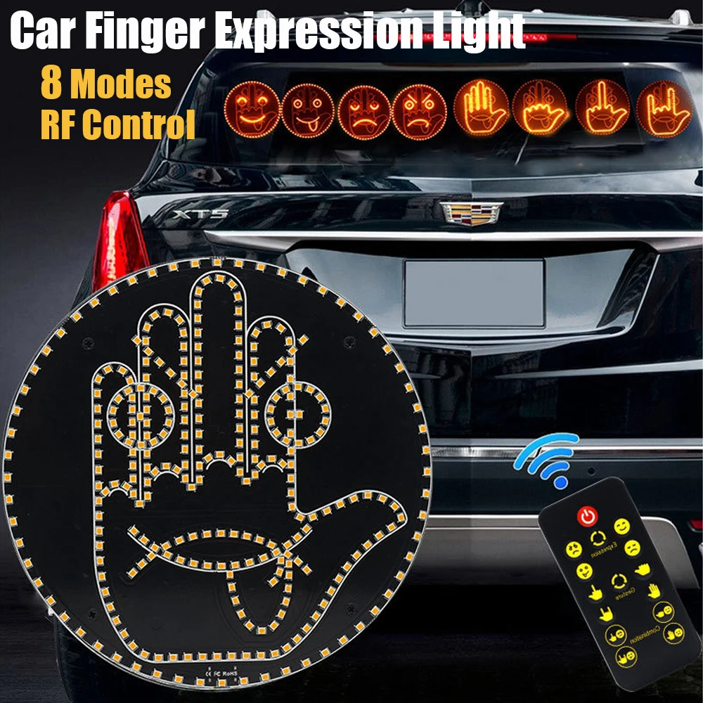 Auto Fun Finger Light Telecomando Dito Medio Led Gesture Light Road Rage Dito Medio Gesto Palm Light Accessori