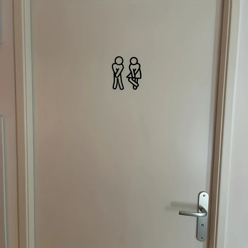 Funny Bathroom Signs Women Creative 2D Flat Restroom Door Decor Restaurant...