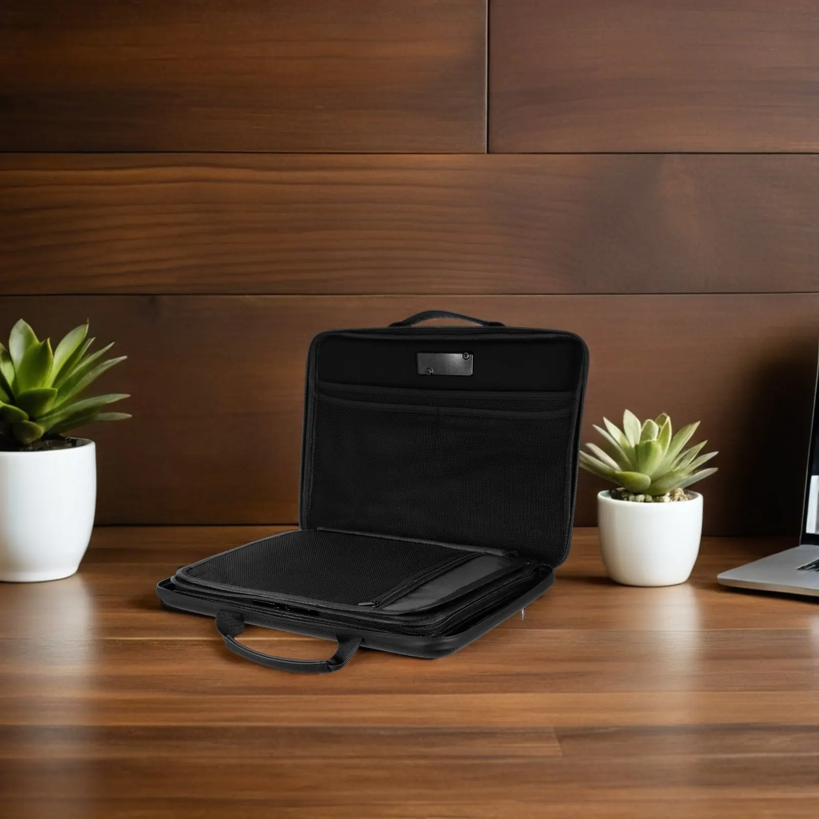 Fireproof Box Portable Folder 13 Pockets Lockable Organizer Case Travel Office Storage Bag Document Pocket_voghion.com