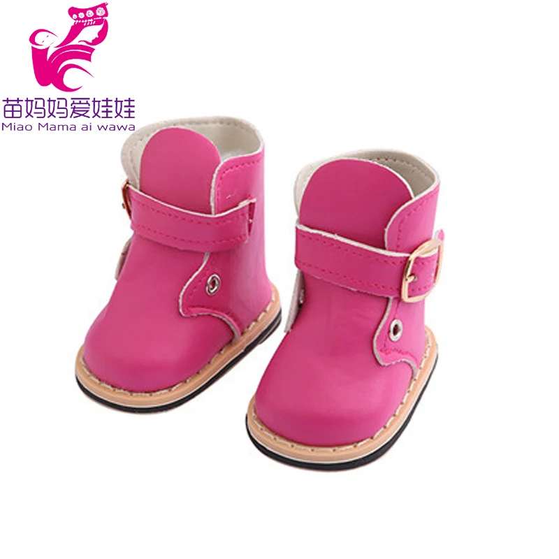 Doll Shoes 7 Cm Leather Boots for 43 Cm Baby Doll 18 Inch Girl Toy Boots Accessories