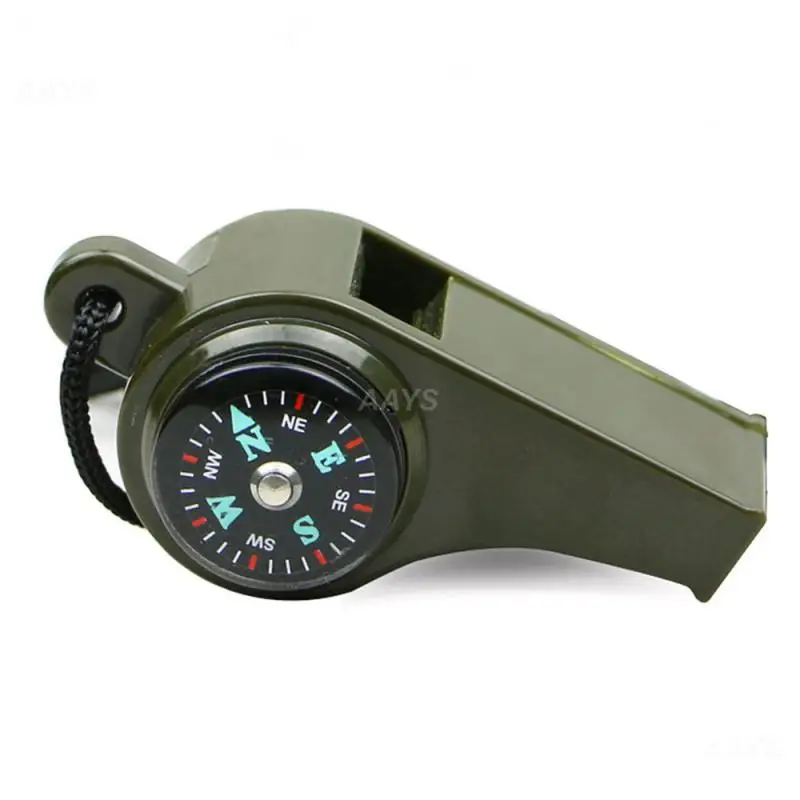 Survival Whistle 3in1 Mutifunction Lightweight Thermometer Compass For Camping Hiking Outdoor