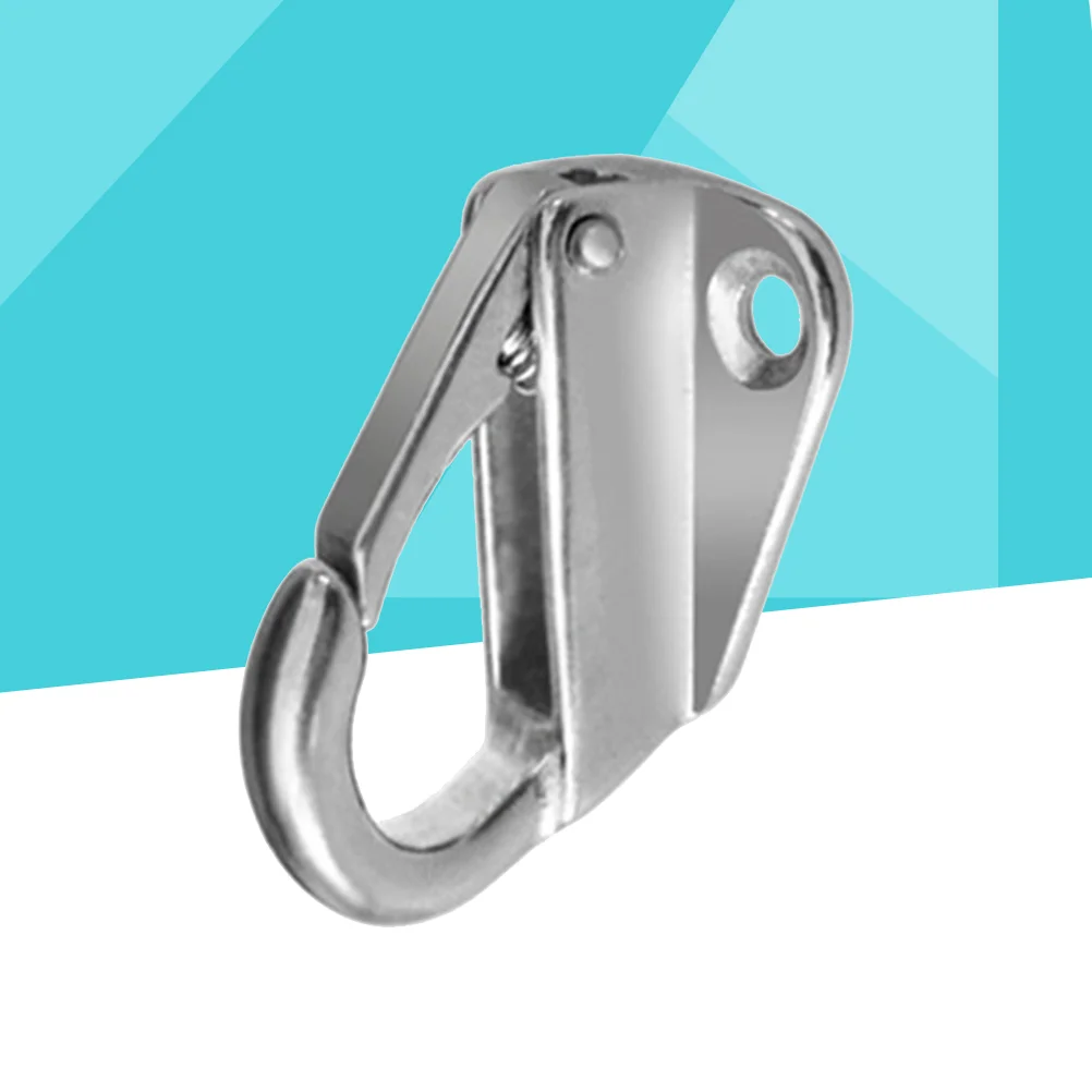 

Marine Grade Stainless Steel Spring Hook Snap Attach Rope Boat Sail Tug Ship Marine (Silver)