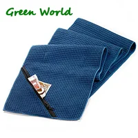 Green World Sport Running Towels, Quick-drying with Pocket ,Outdoor Sports, Cycling, Swimming, Hiking, Climbing, Soft Towel 1