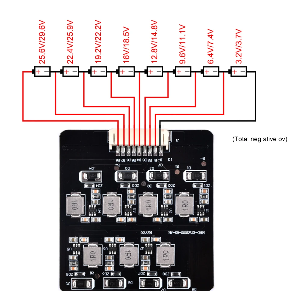 

BMS 2S-8S 1.2A Balance Board BMS 3S 4S 5S 6S 7S 8S Lifepo4 LTO Lithium Battery Active Equalizer Balancer Energy Transfer Board