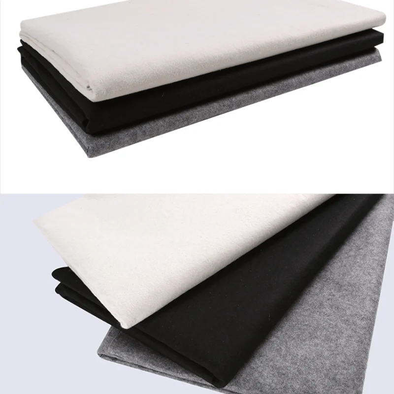 Tela de fieltro no tejida de 1-3mm de espesor, hoja de tela de fieltro para  Patchwork, Material de accesorios para manualidades de costura DIY, negro,  blanco y gris
