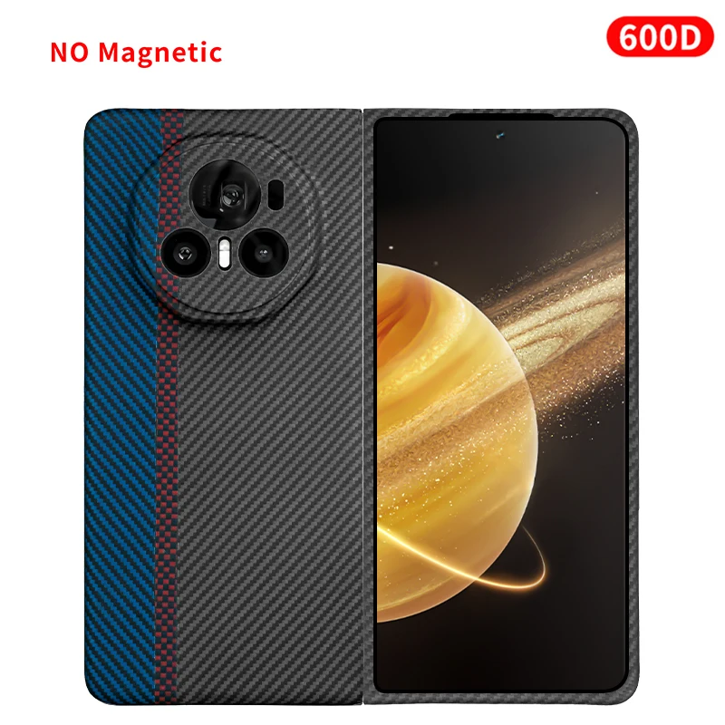 Carbon Fiber Aramid Magnetic Case - Sleek Kevlar Fabric in Black and Red
