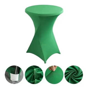 Couverture de Table ronde-tissu de Banquet de mariage, tissu Lycra pour Bar à Cocktail, décoration de fête d'hôtel pour les événements d'exposition occidentale d'anniversaire 1