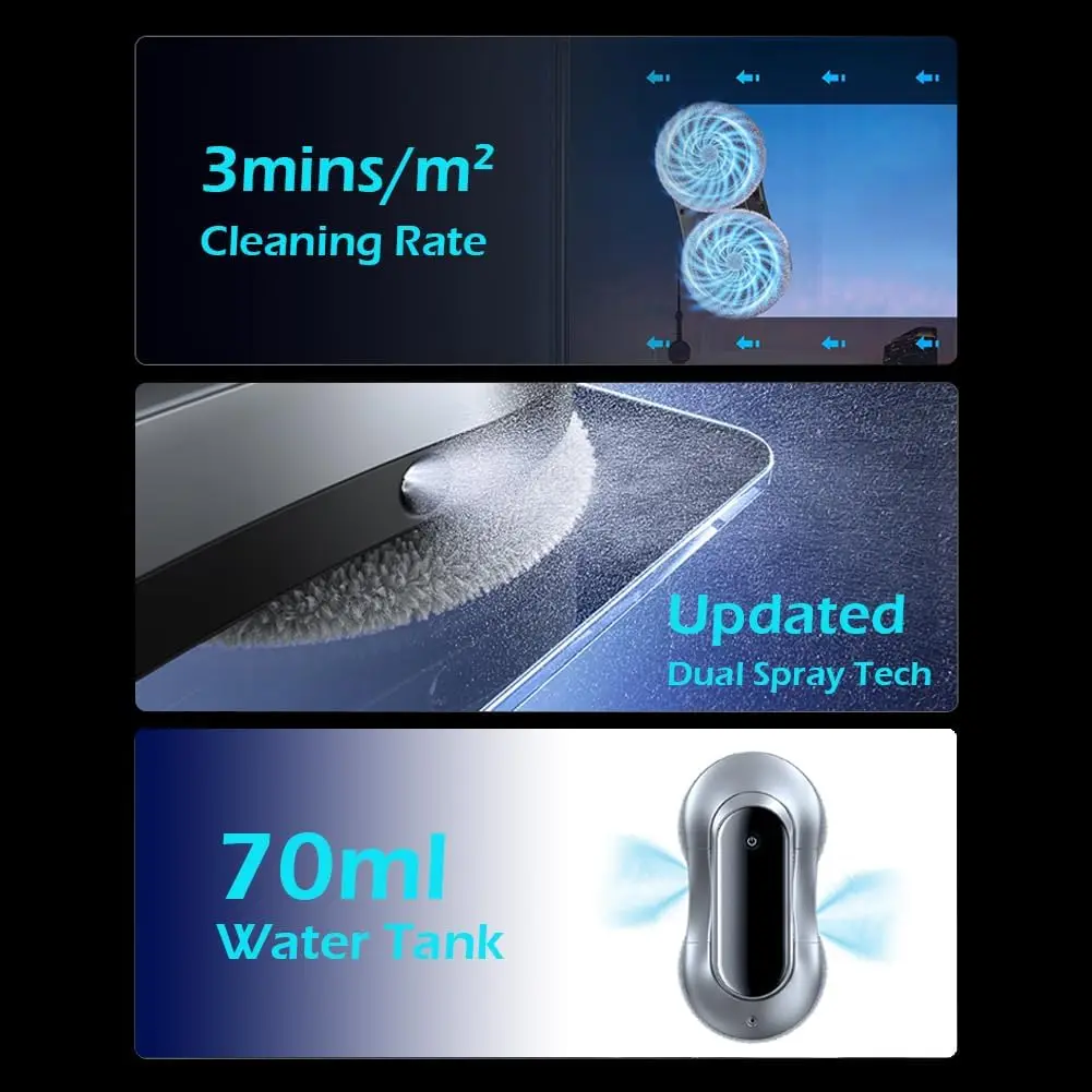 2024 Smart Window Cleaner Electric Window Cleaning Robotic With Water Spray Smart Window Cleaning Robot 4