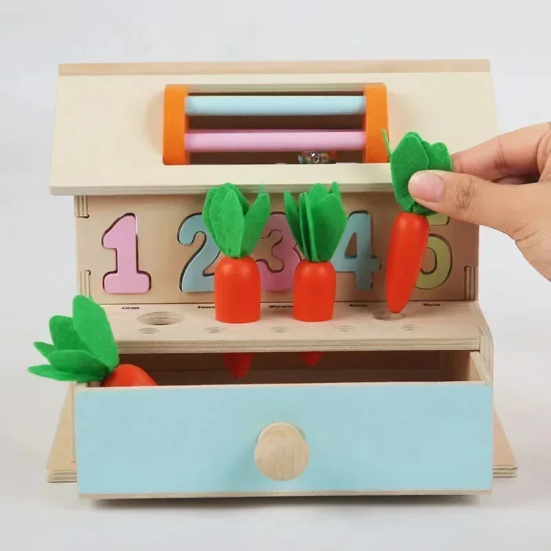 New Shape Matching Puzzle Box Sensory Board Color Sensory Toy 1 2 3 Years Old Farm Animal Toys Wooden Sorting And Stacking Toys