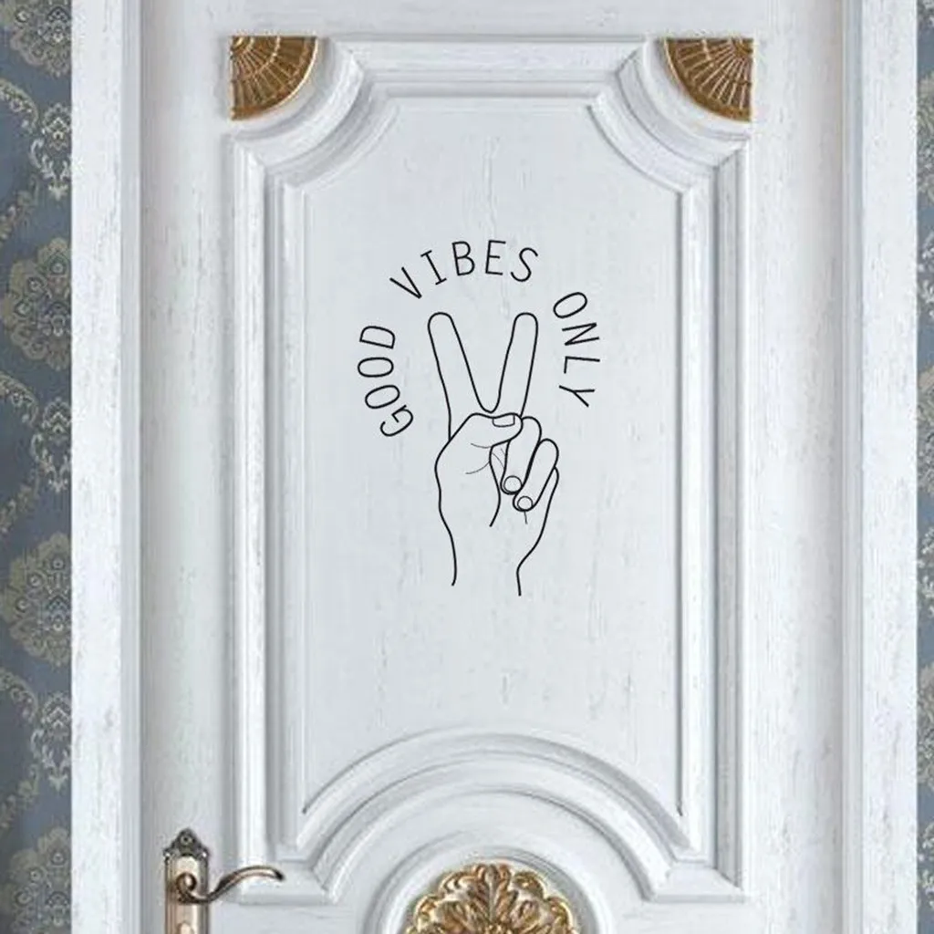 Shaka Good Vibes v3 Hang Loose Hand Quote Wall Decal Sticker Room Bedroom Art Vinyl Decor Teen Surf Ocean Beach Free Shipping |