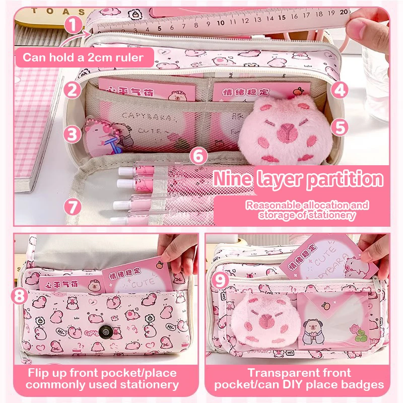 Schooltas Melody Met Etui Rugzak Blauw Roze Ruime Rugtas Kinderrugzak