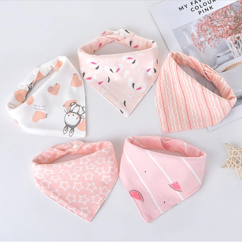 5Pcs baby bibs triangle newborn cotton bibs burb saliva towel baby feeding apron boys girls clothes kids children bandana feeding bib