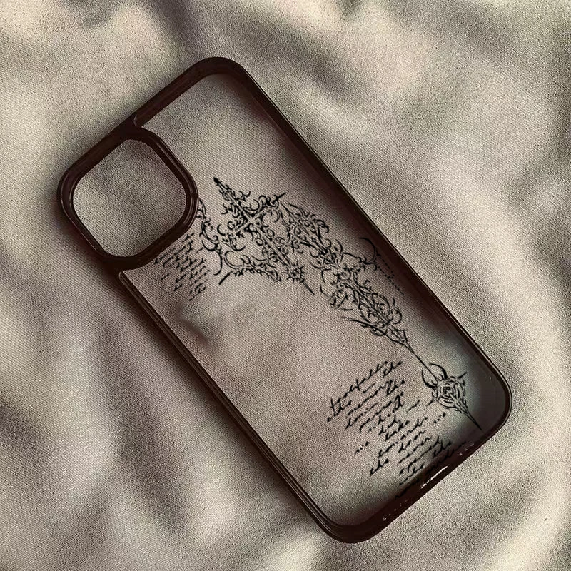 Gothic Cross Vine Transparent Phone Case Cover